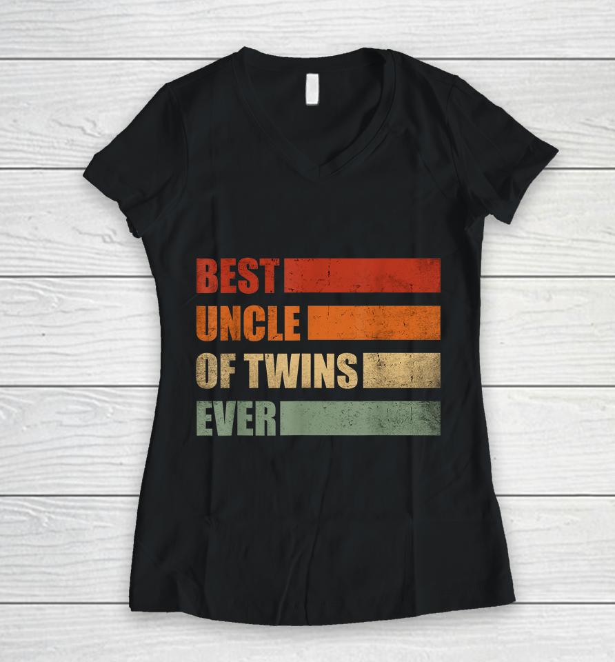 Best Uncle Of Twins Pregnancy Announcement Women V-Neck T-Shirt