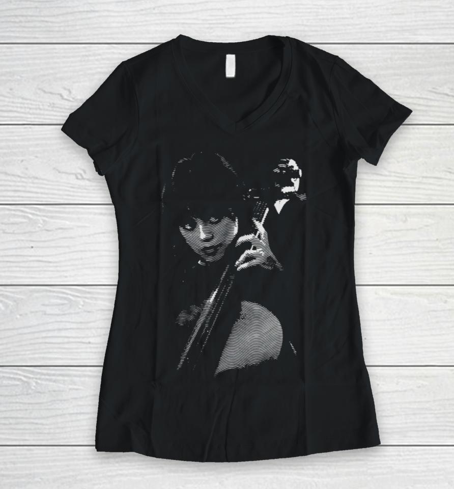 Best Wednesday Addams Cello Women V-Neck T-Shirt