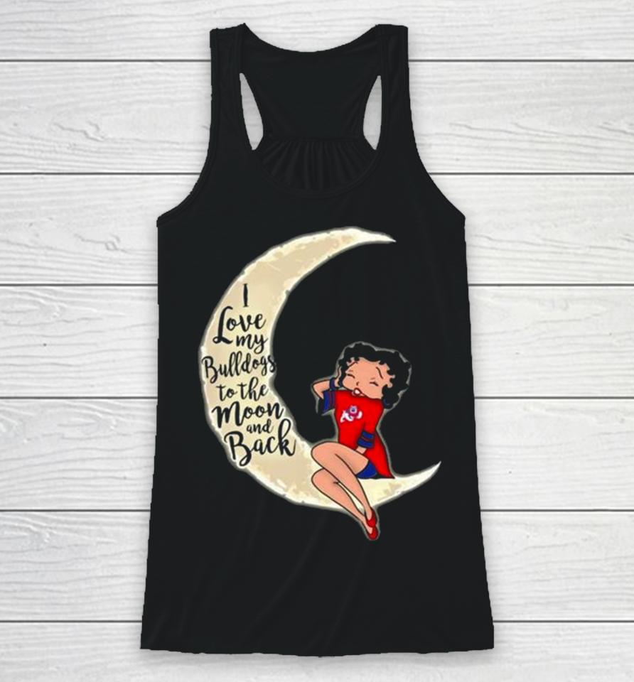 Betty Boop I Love My Fresno State Bulldogs To The Moon And Back Racerback Tank