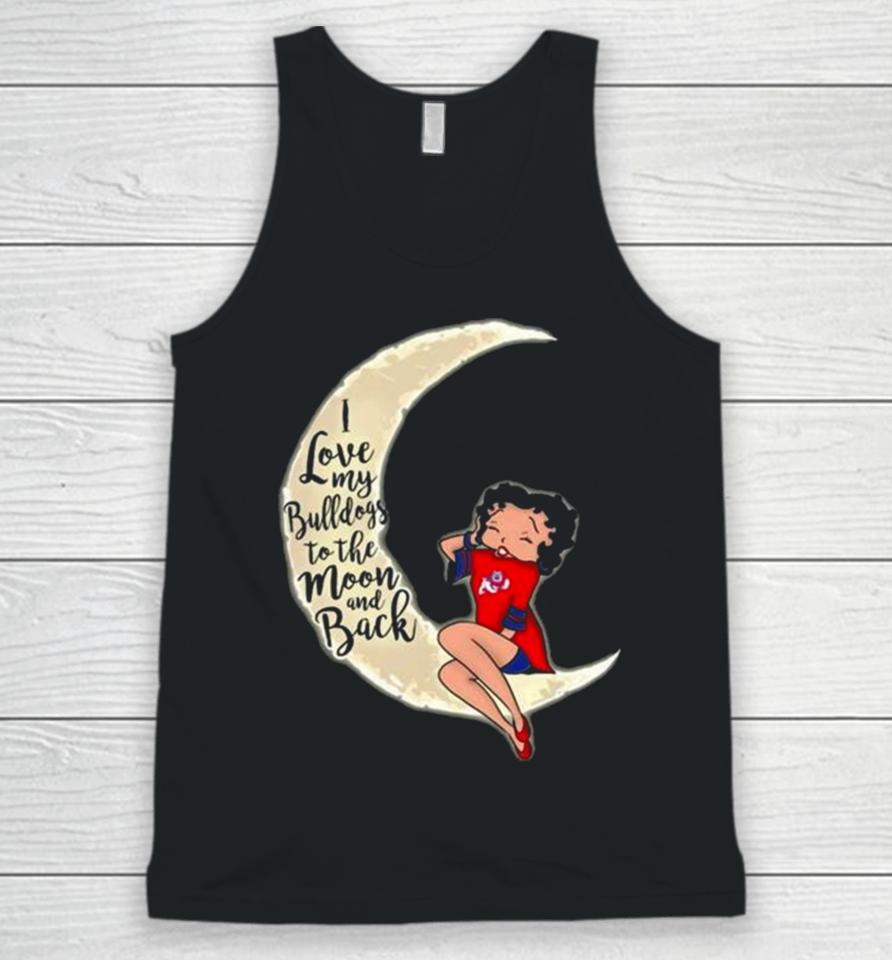 Betty Boop I Love My Fresno State Bulldogs To The Moon And Back Unisex Tank Top