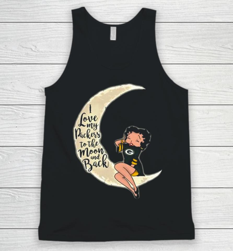 Betty Boop I Love My Green Bay Packers To The Moon And Back Unisex Tank Top