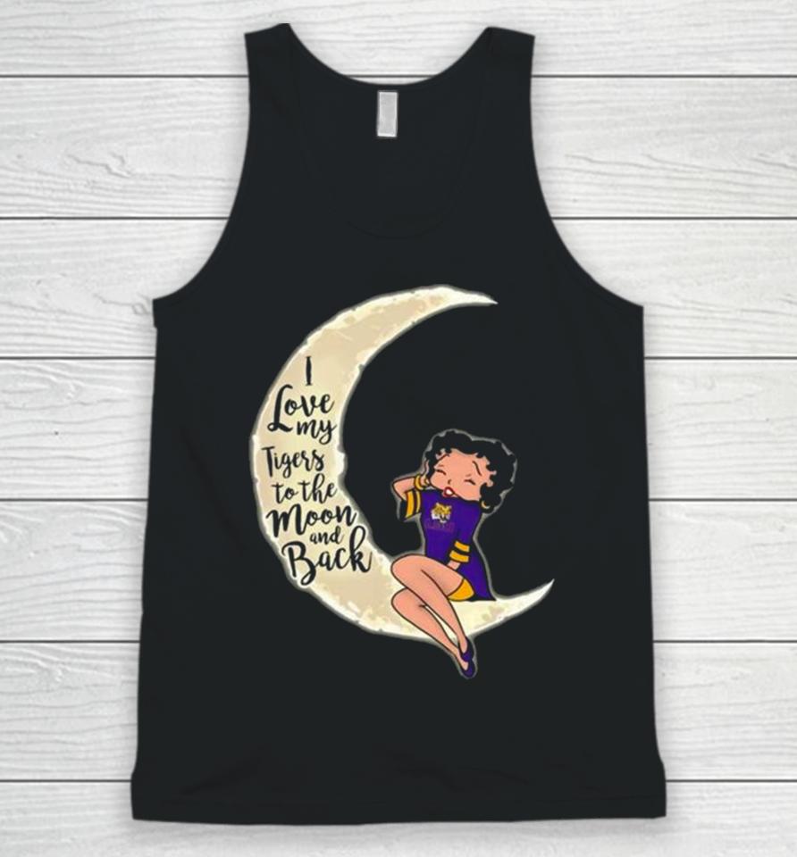 Betty Boop I Love My Lsu Tigers To The Moon And Back Unisex Tank Top