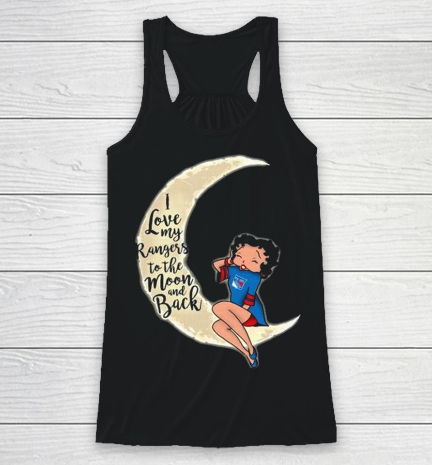 Betty Boop I Love My New York Rangers To The Moon And Back Racerback Tank