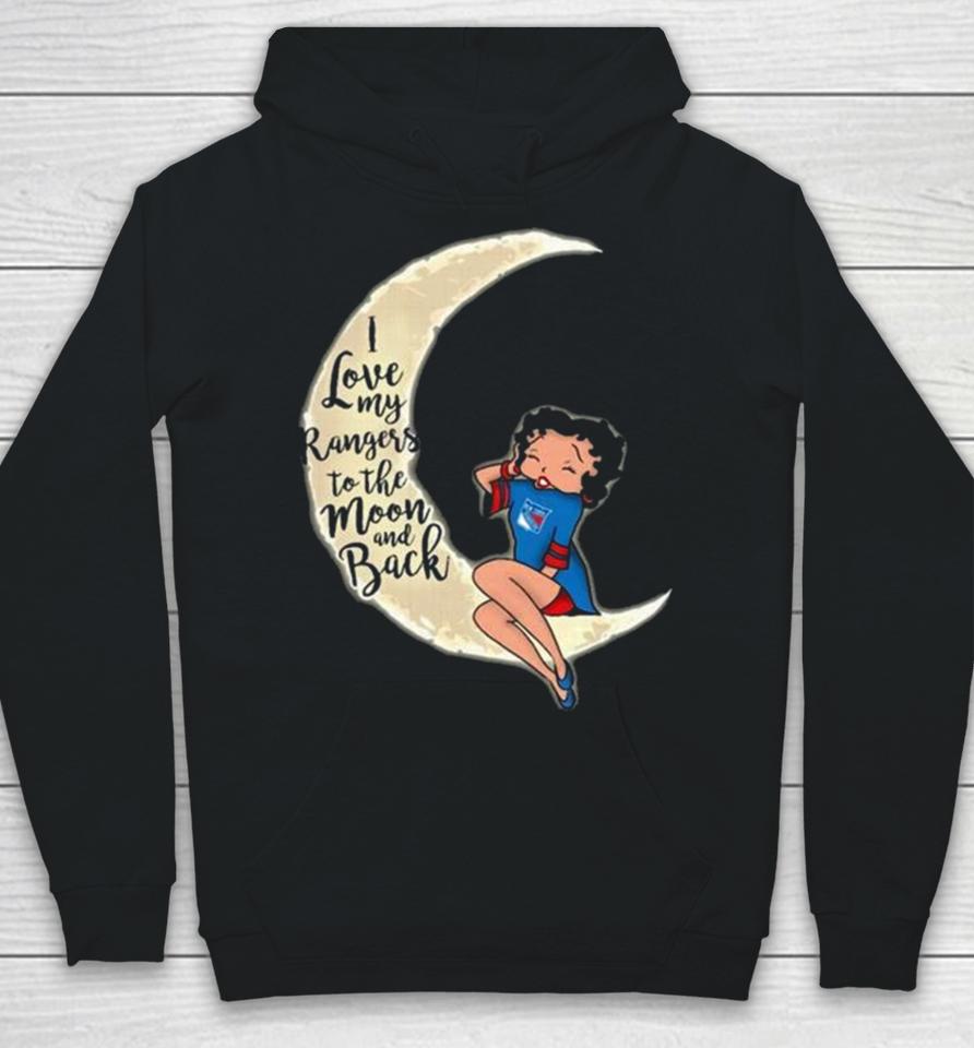 Betty Boop I Love My New York Rangers To The Moon And Back Hoodie