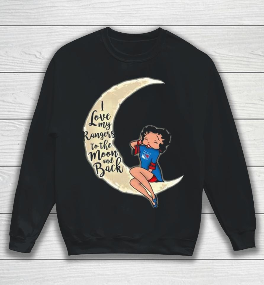 Betty Boop I Love My New York Rangers To The Moon And Back Sweatshirt