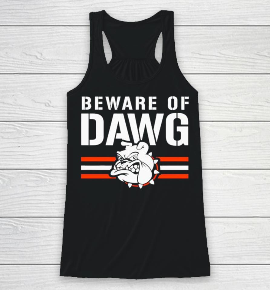 Beware Of Dawg Cleveland Browns Aggressive Mascot Racerback Tank