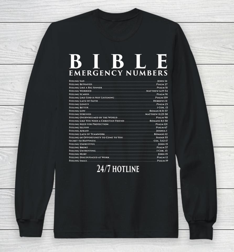 Bible Emergency Hotline Numbers Christian Long Sleeve T-Shirt