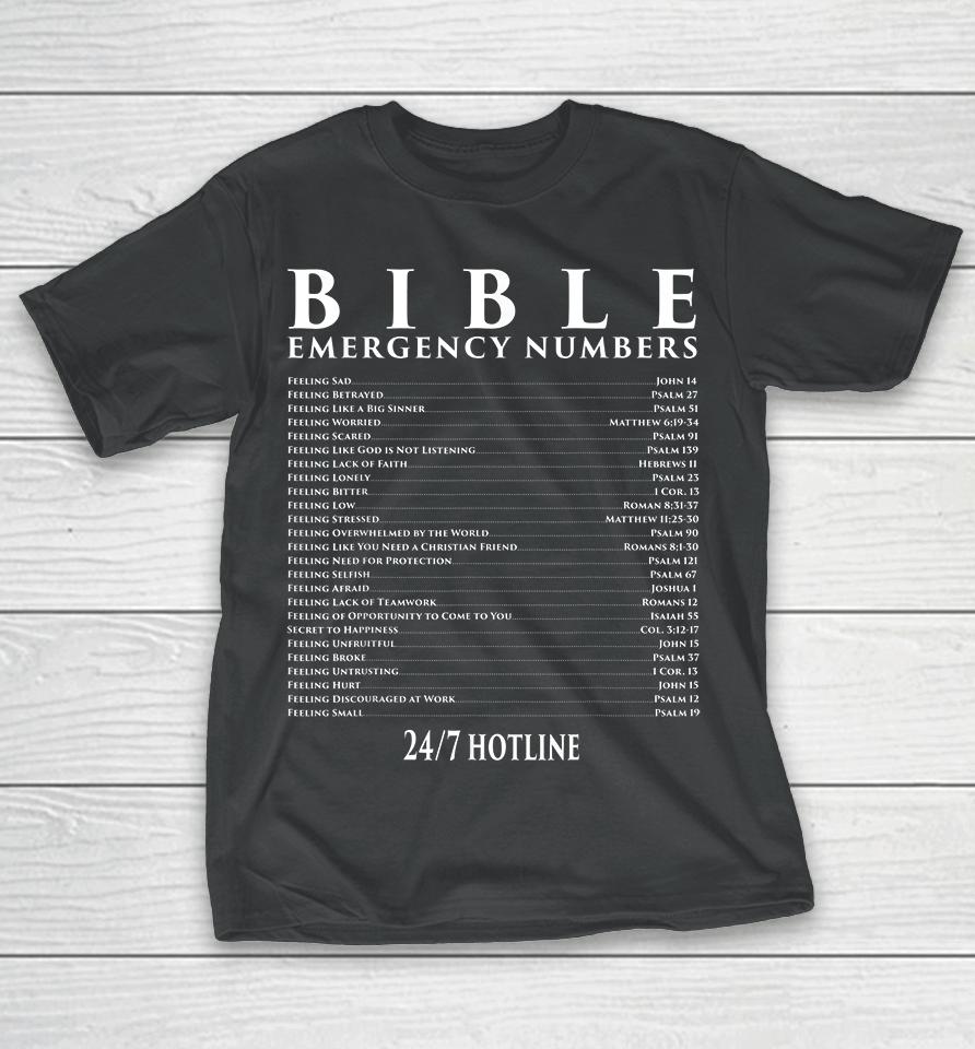 Bible Emergency Hotline Numbers Christian T-Shirt