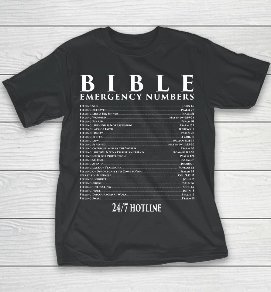 Bible Emergency Hotline Numbers Christian Youth T-Shirt
