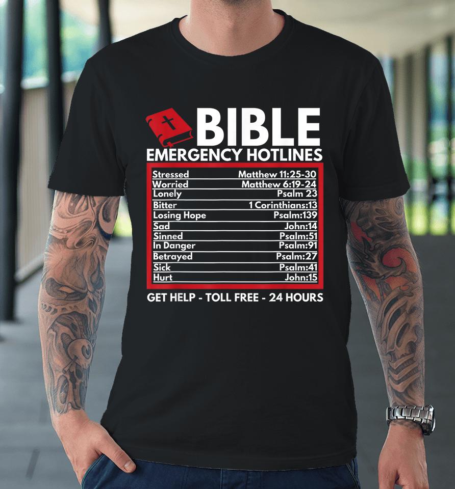 Bible Emergency Numbers Funny Christian Bible &Amp; Jesus Premium T-Shirt