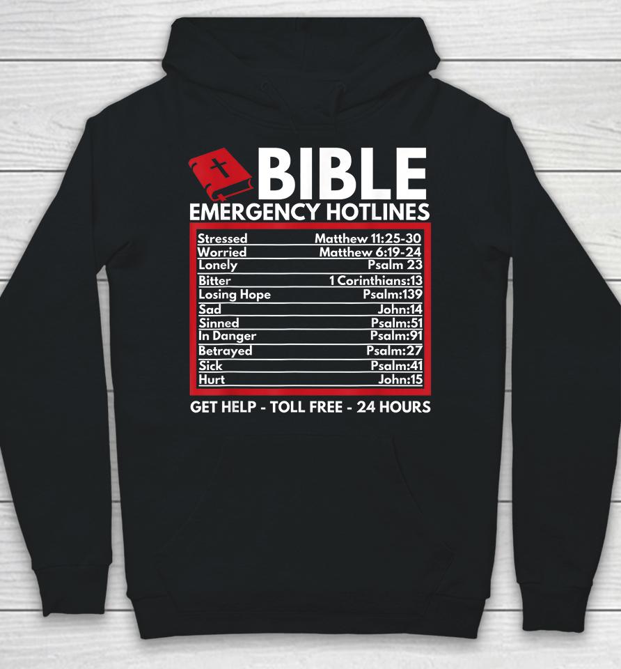 Bible Emergency Numbers Funny Christian Bible &Amp; Jesus Hoodie