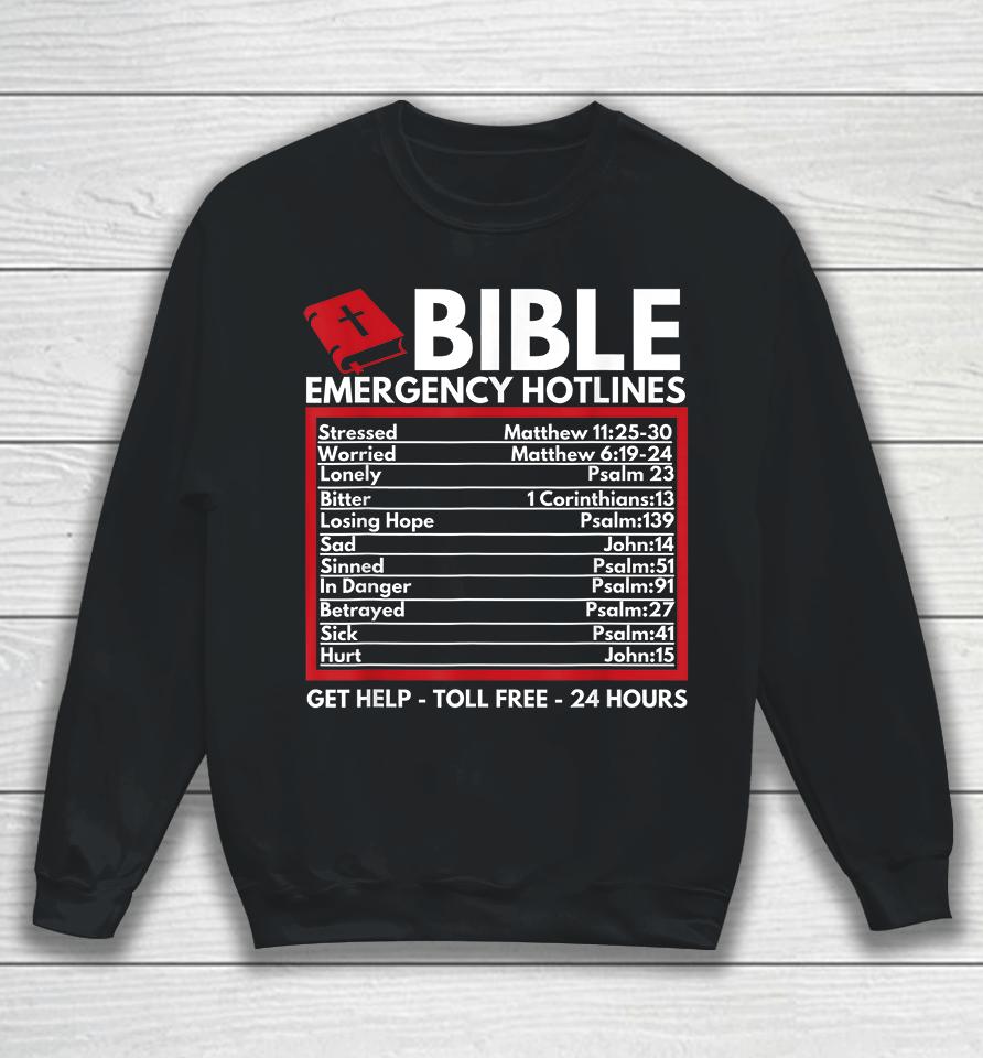 Bible Emergency Numbers Funny Christian Bible &Amp; Jesus Sweatshirt