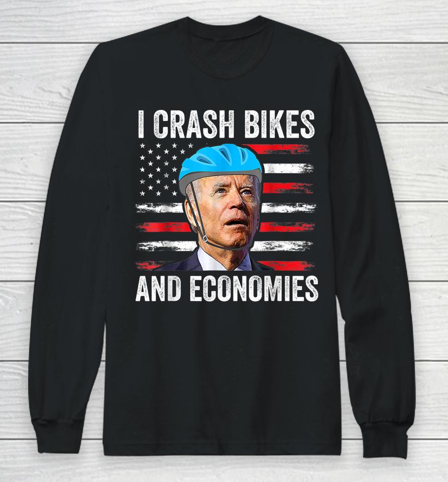 Biden Bicycle I Crash Bikes And Economies Long Sleeve T-Shirt