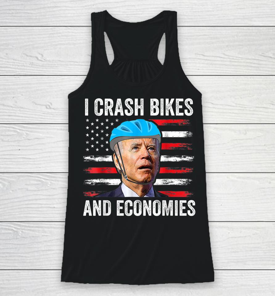 Biden Bicycle I Crash Bikes And Economies Racerback Tank