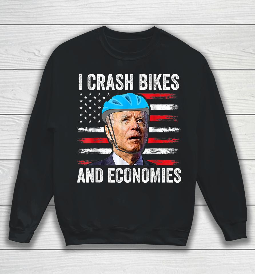 Biden Bicycle I Crash Bikes And Economies Sweatshirt