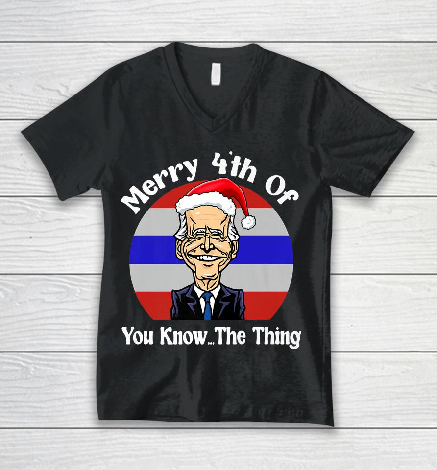 Biden Confused Merry Happy 4Th Of You Know The Thing Unisex V-Neck T-Shirt
