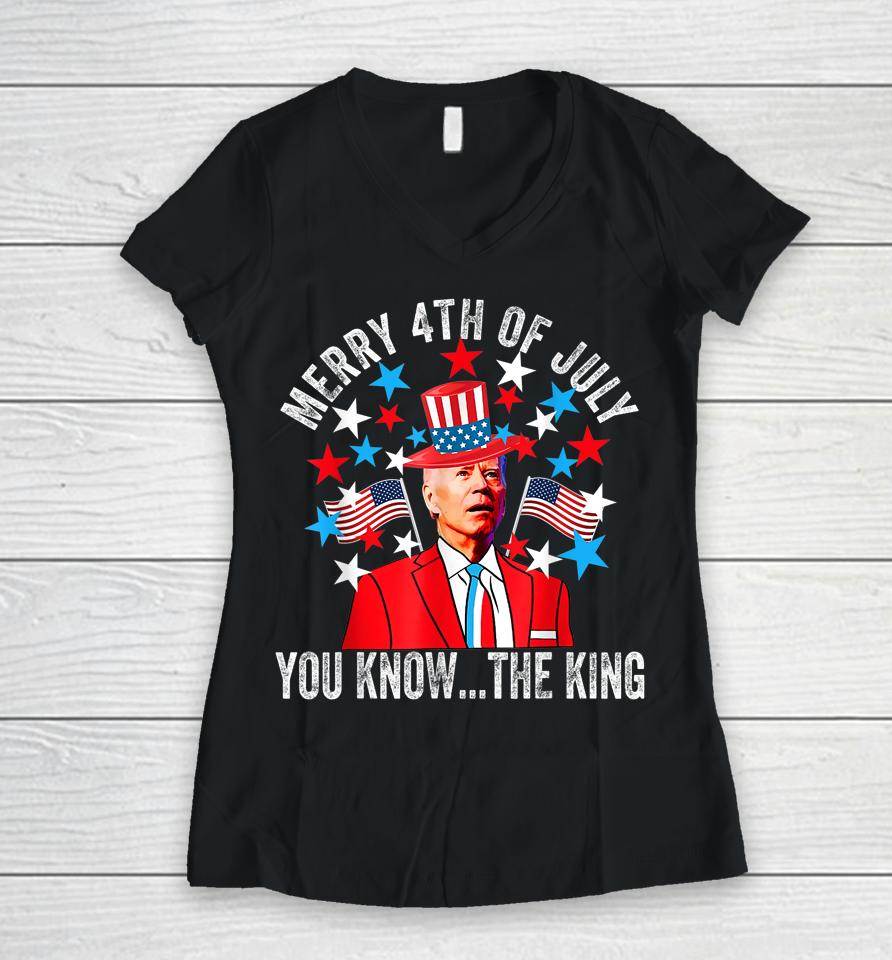 Biden Dazed Merry 4Th Of July You Know The Thing Women V-Neck T-Shirt