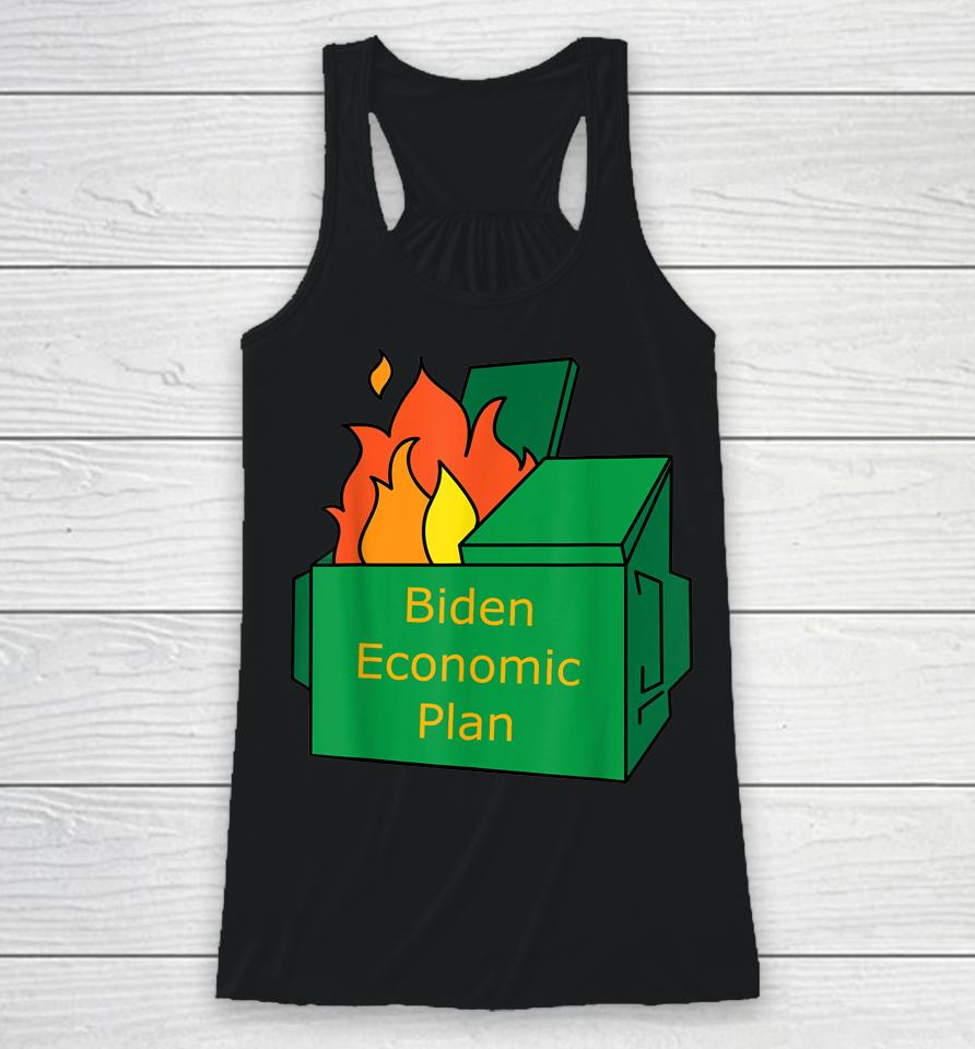 Biden Economic Plan Dumpster Fire Political Humor Racerback Tank