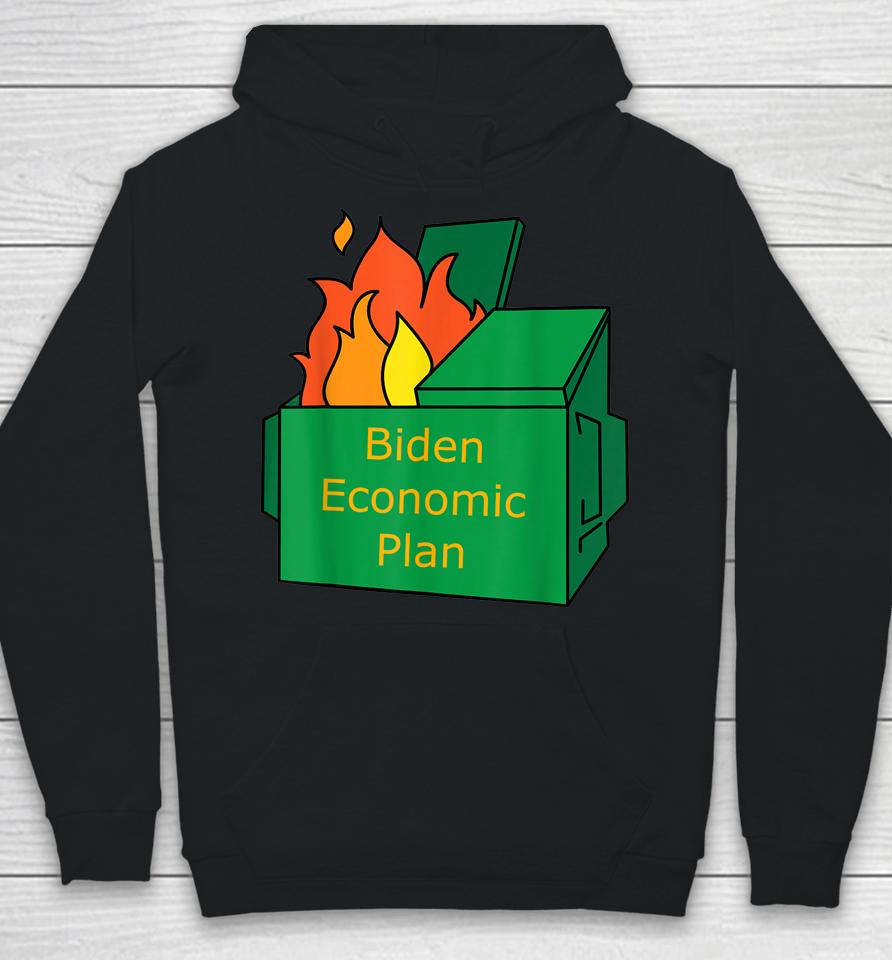 Biden Economic Plan Dumpster Fire Political Humor Hoodie
