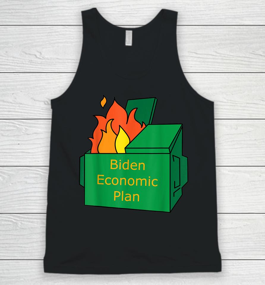Biden Economic Plan Dumpster Fire Political Humor Unisex Tank Top