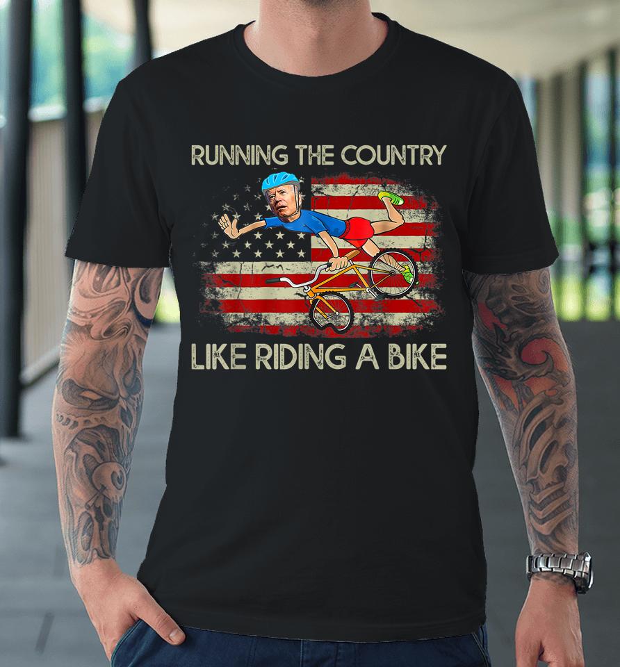 Biden Falls Off Bike Joe Biden Falling Off His Bicycle Premium T-Shirt