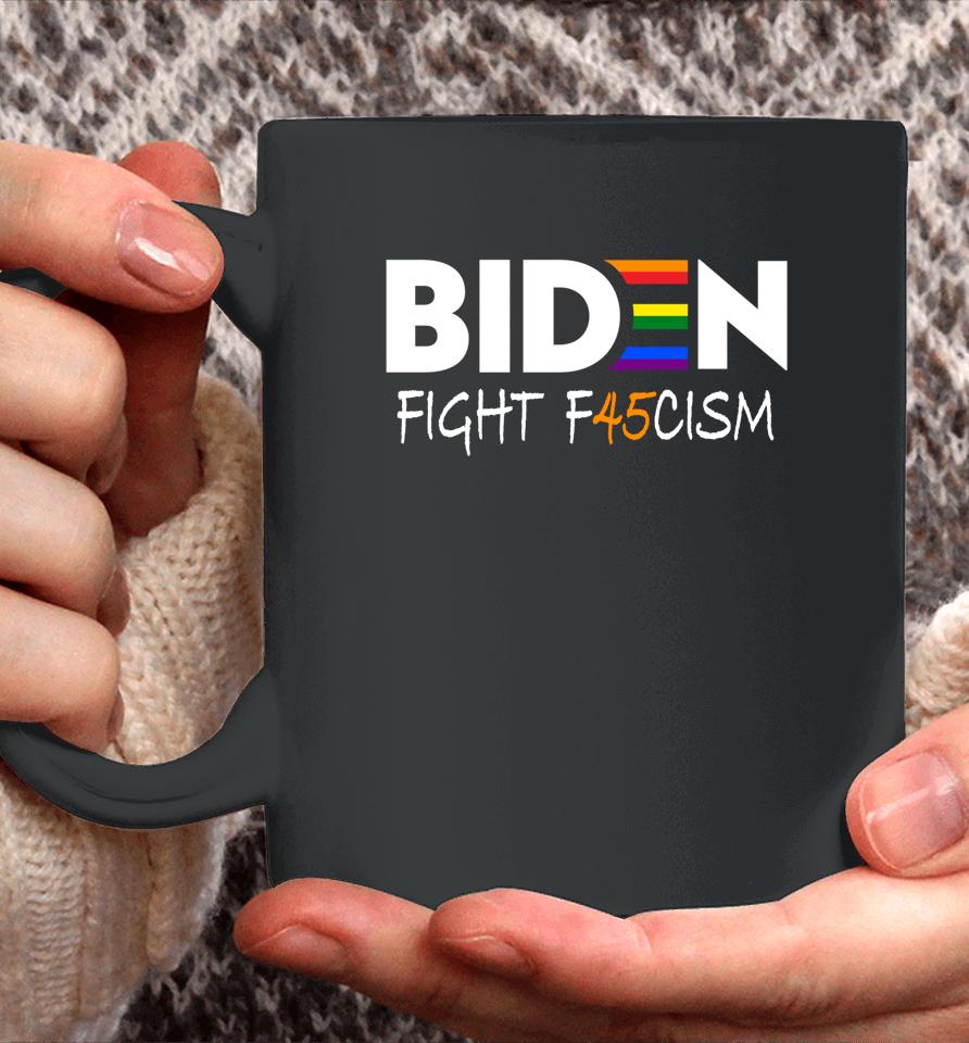 Biden Fight F45Cism Anti Republican Pride Flag Lgbtq Coffee Mug