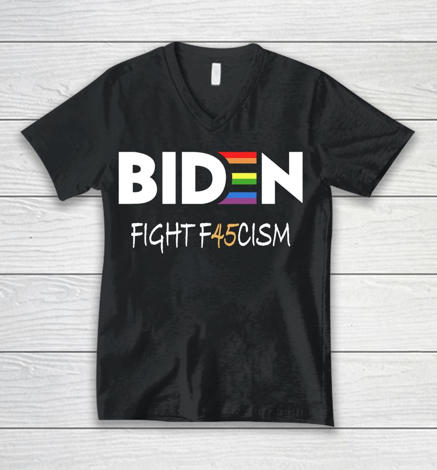 Biden Fight F45Cism Unisex V-Neck T-Shirt