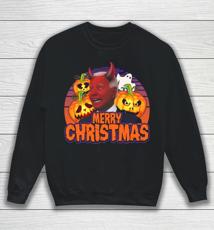 Biden Halloween Funny Confused Merry Christmas Sweatshirt