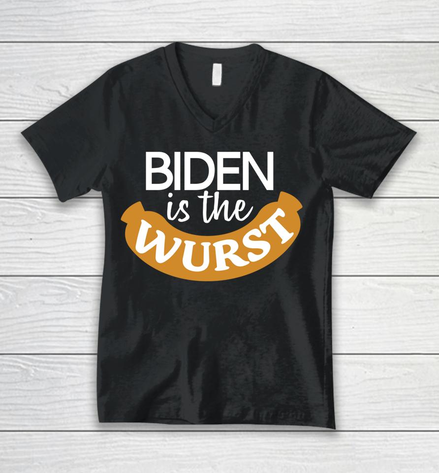 Biden Is The Wurst Unisex V-Neck T-Shirt