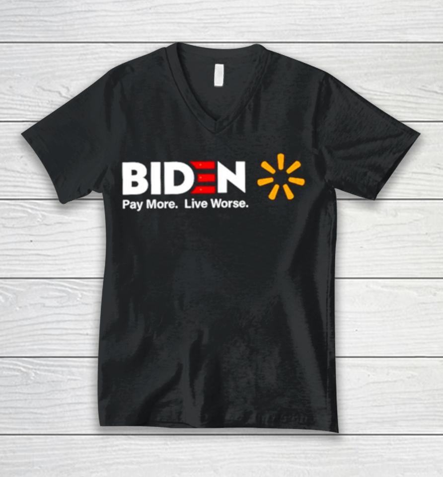 Biden Pay More Live Worse China Flag Unisex V-Neck T-Shirt