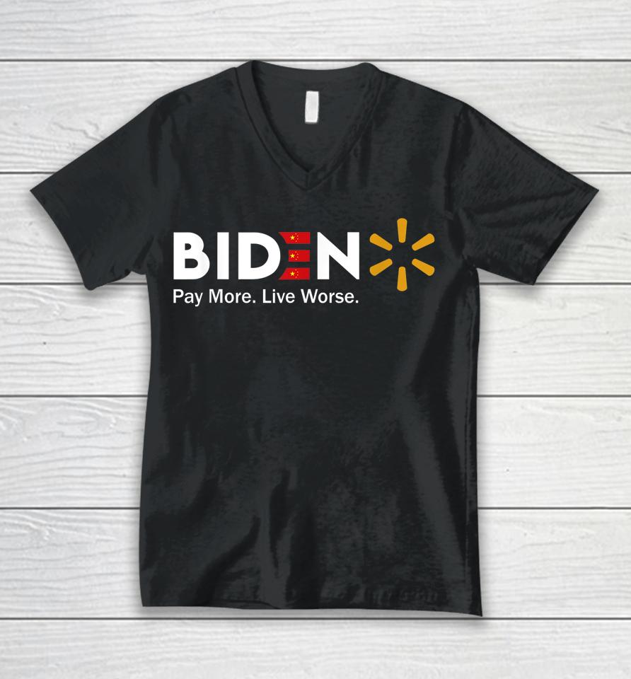 Biden Pay More Live Worse Unisex V-Neck T-Shirt
