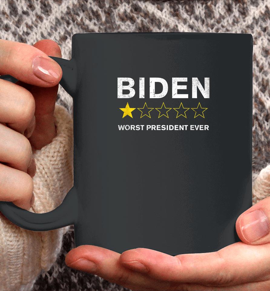 Biden Worst President Ever 1 Star Rating Coffee Mug