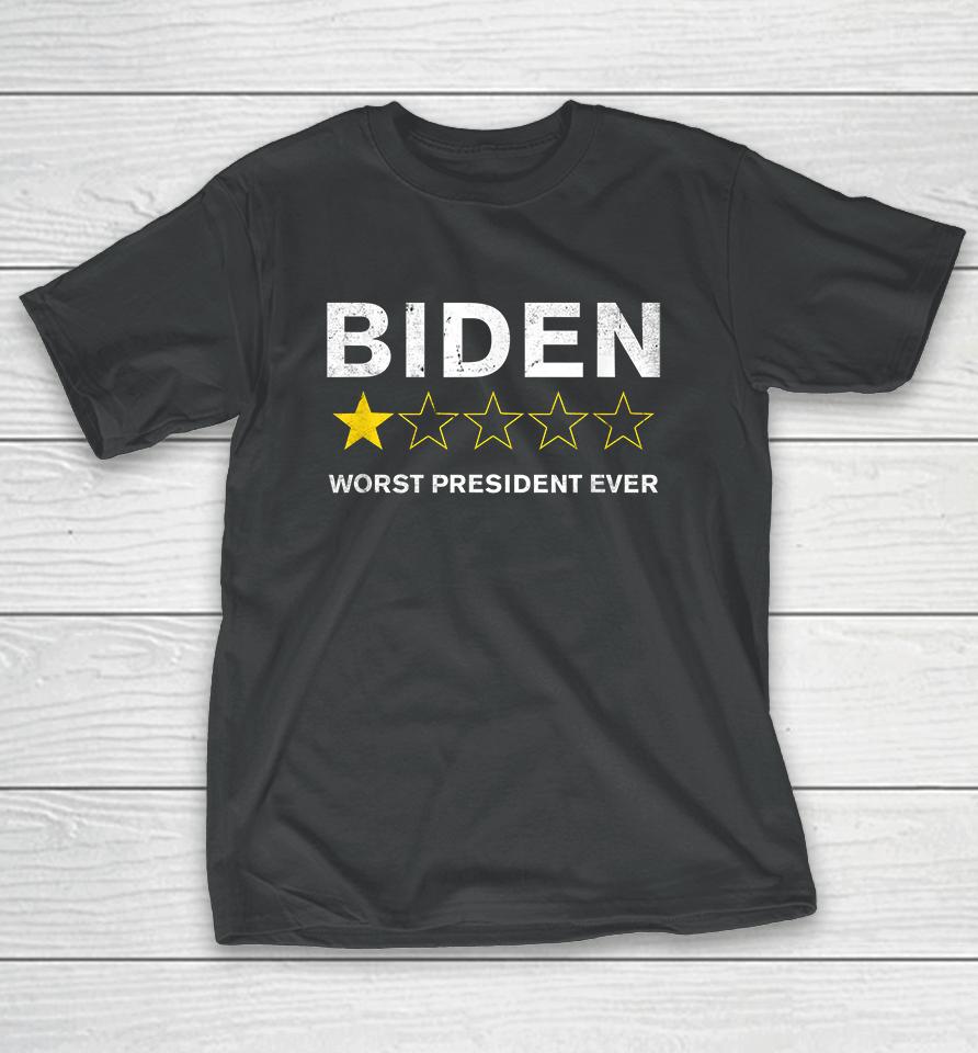 Biden Worst President Ever 1 Star Rating T-Shirt