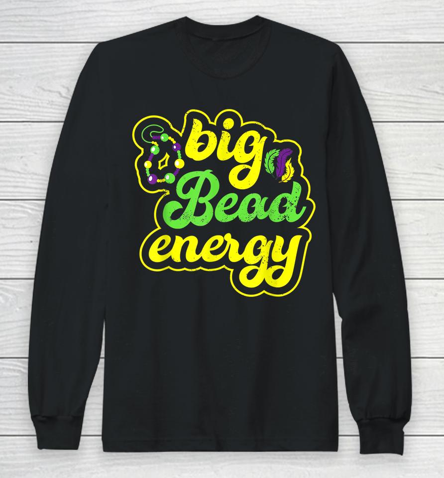 Big Bead Energy Vintage Mardi Gras Long Sleeve T-Shirt