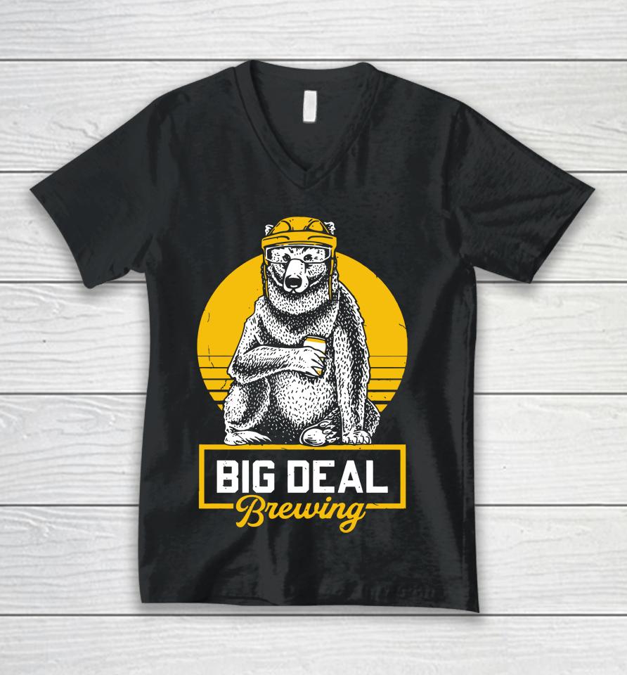 Big Deal Brewing Bear Unisex V-Neck T-Shirt