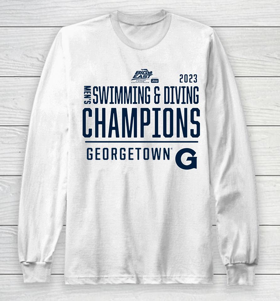 Big East Men's Swimming Diving Champions Georgetown Hoyas 2023 Long Sleeve T-Shirt