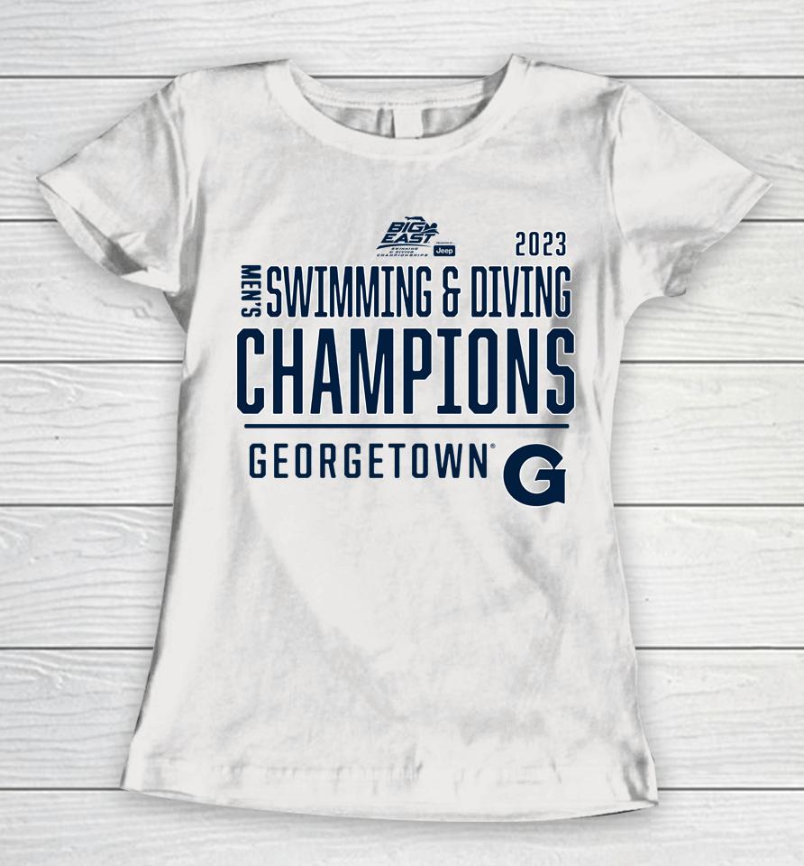 Big East Men's Swimming Diving Champions Georgetown Hoyas 2023 Women T-Shirt