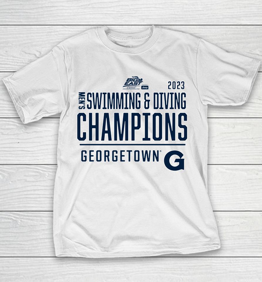 Big East Men's Swimming Diving Champions Georgetown Hoyas 2023 Youth T-Shirt