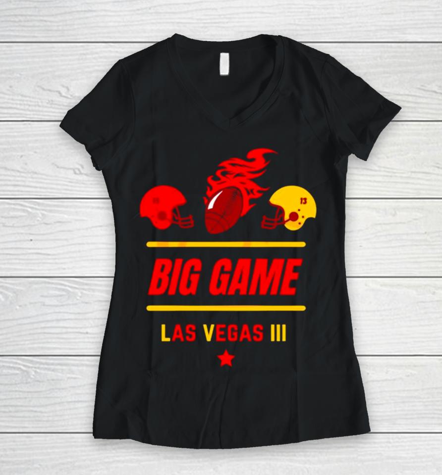 Big Game Las Vegas Super Bowl Lviii Women V-Neck T-Shirt