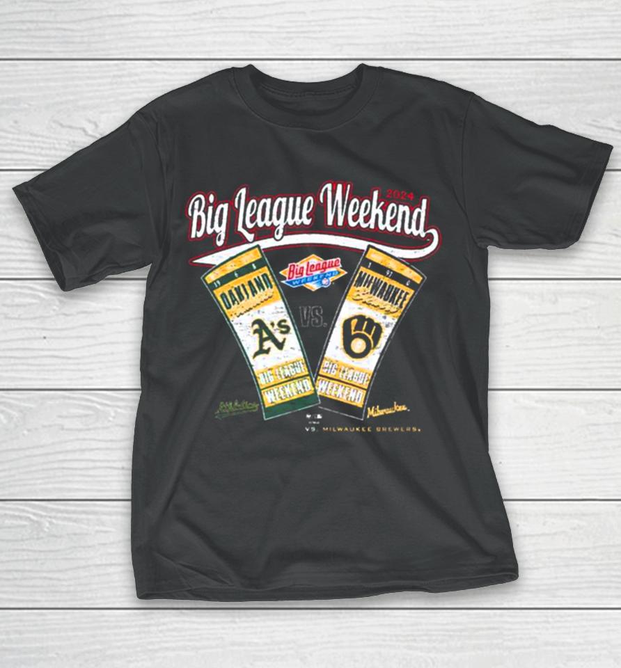 Big League Weekend 2024 Oakland Athletics Vs Milwaukee Brewers T-Shirt