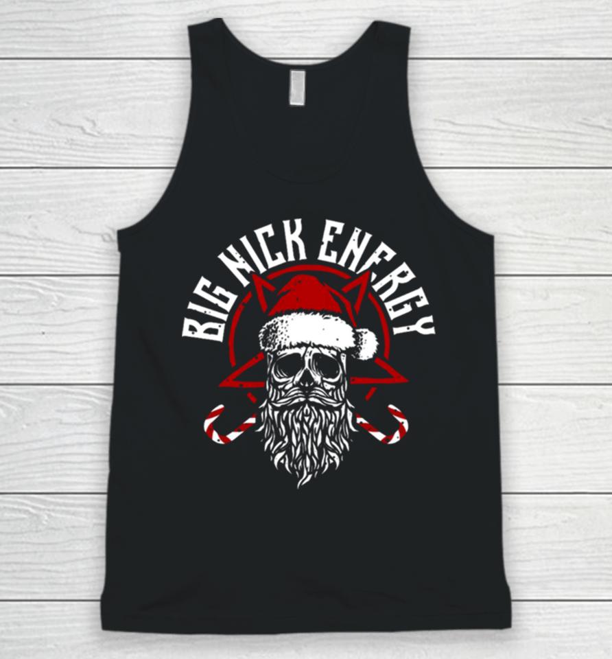 Big Nick Energy Funny Santaa Claus Skull Beard Unisex Tank Top
