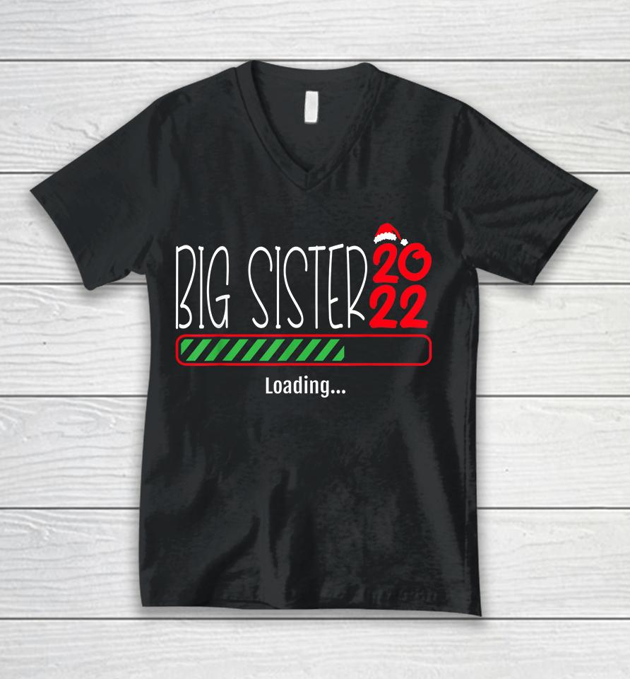 Big Sister 2022 Christmas Pregnancy Unisex V-Neck T-Shirt