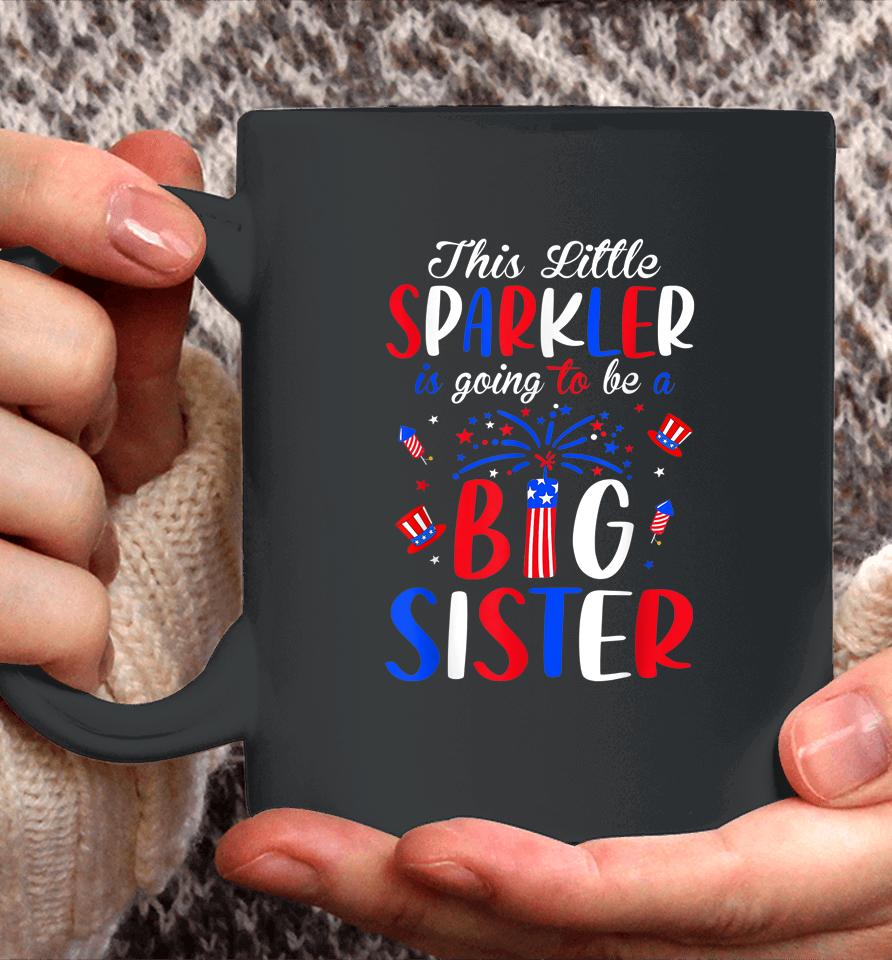 Big Sister Sparkler 4Th Of July Pregnancy Announcement Coffee Mug