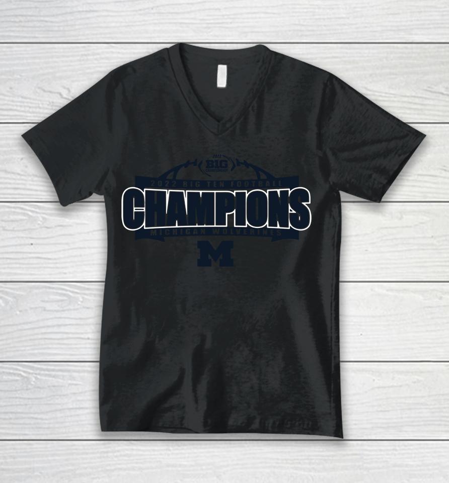 Big Ten Champions Michigan Football Unisex V-Neck T-Shirt