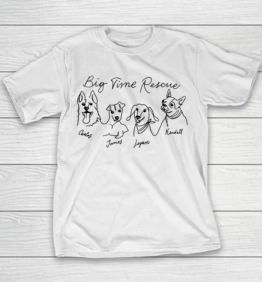 Big Time Rescue Love Dogs Wags And Walks Youth T-Shirt