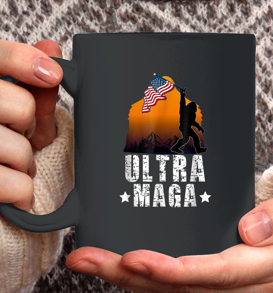 Bigfoot American Flag Ultra Maga Coffee Mug