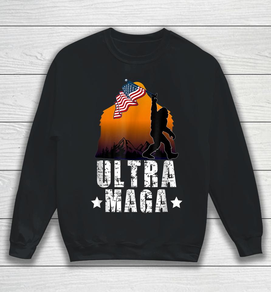 Bigfoot American Flag Ultra Maga Sweatshirt