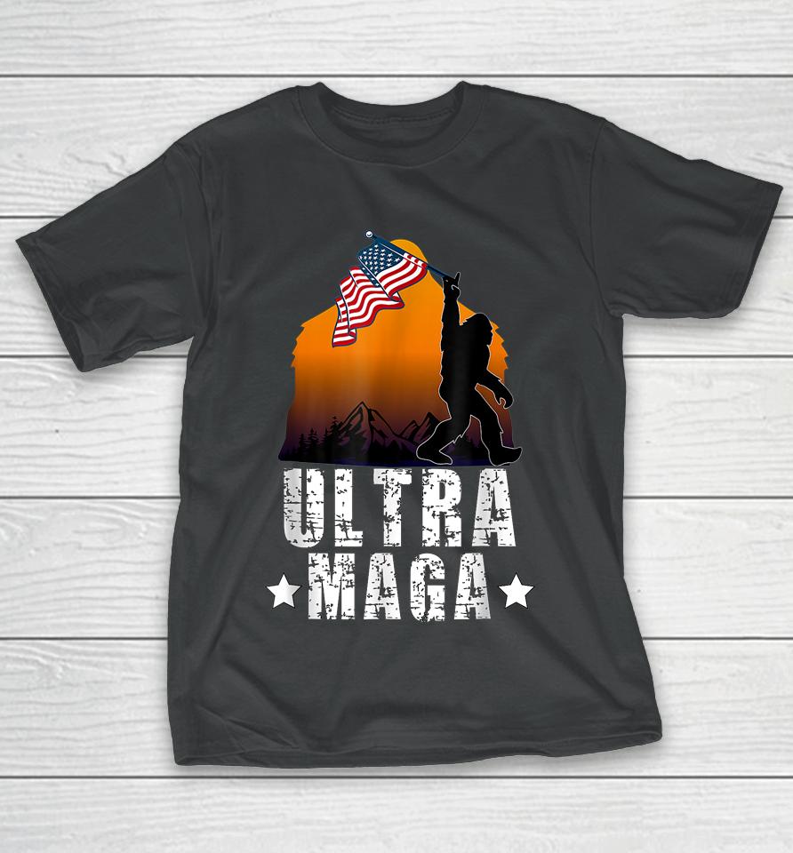Bigfoot American Flag Ultra Maga T-Shirt