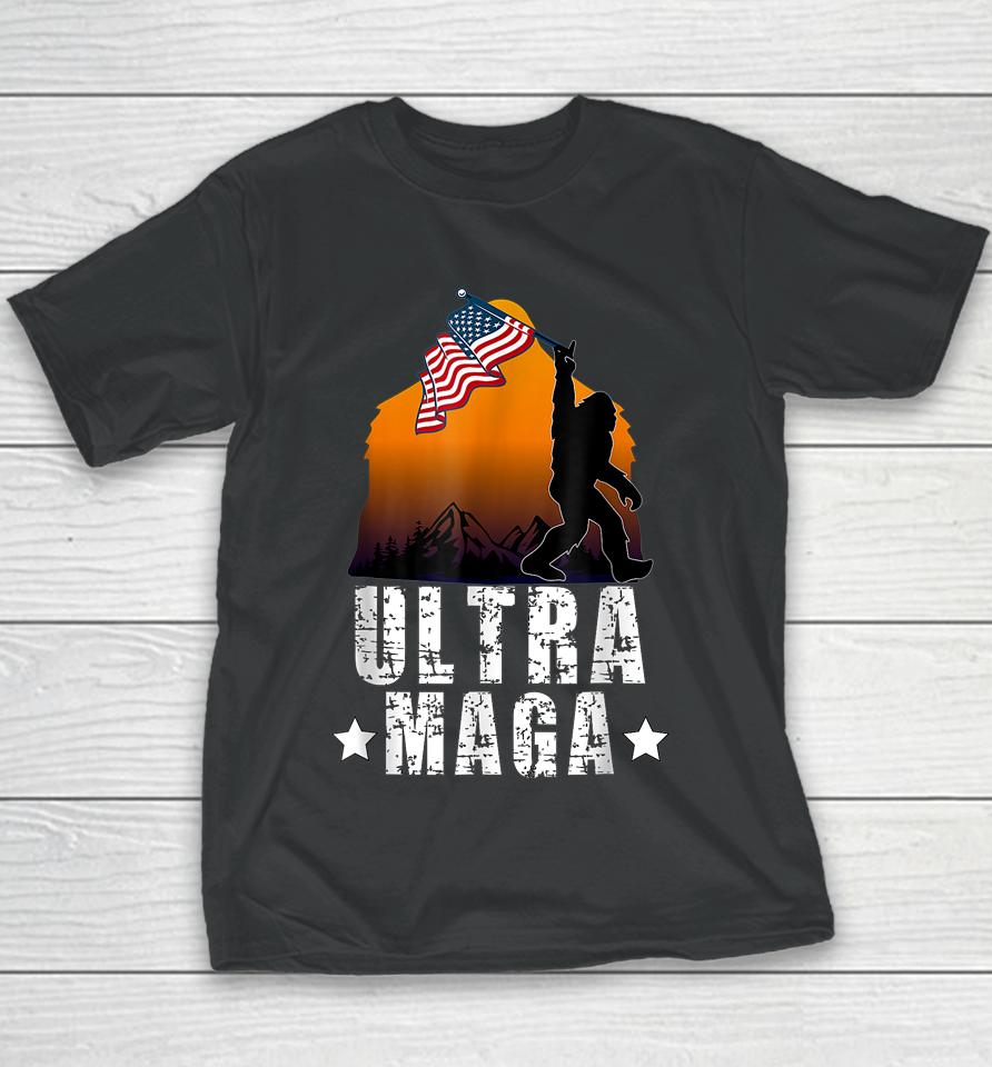 Bigfoot American Flag Ultra Maga Youth T-Shirt