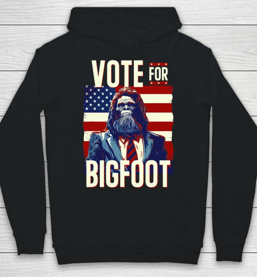 Bigfoot For President Election Vote Sasquatch American Flag 2024 Hoodie